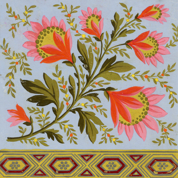 French Silk Textile Designs: 1880s Gouaches