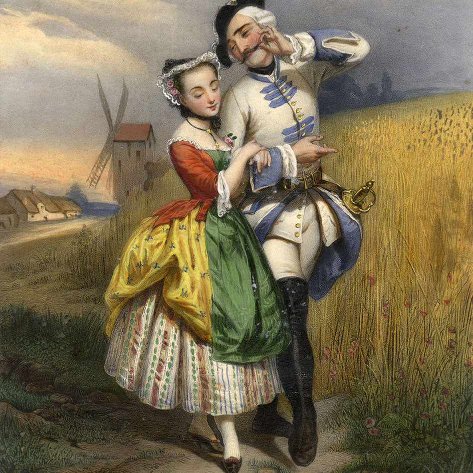 French Hand-coloured Lithographs of the Mid-19th-century