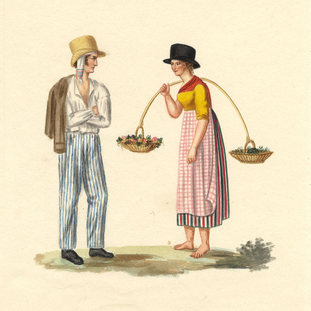 Continental Folk Costumes: Early 19th-century Watercolours