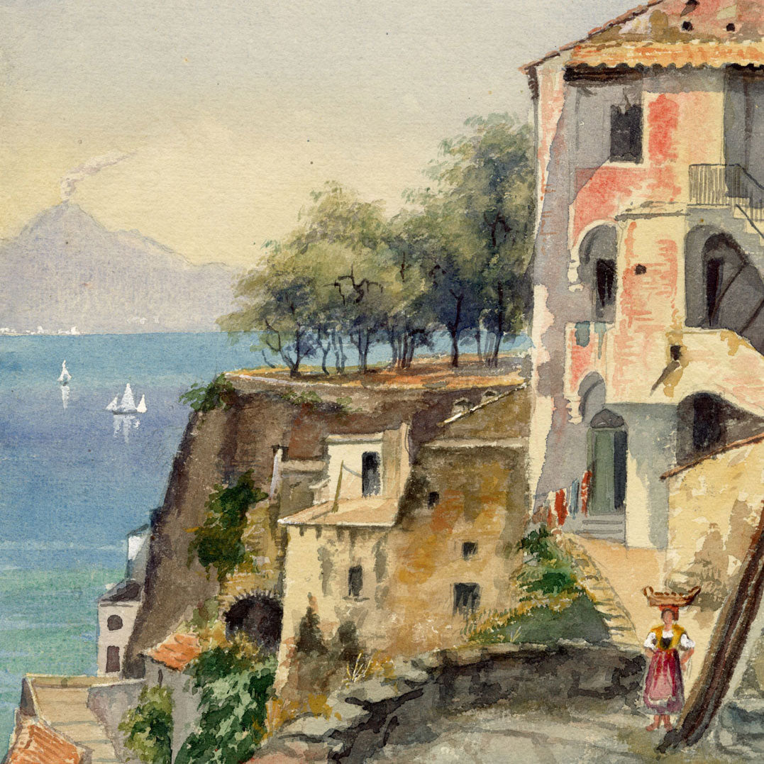 Cote d'Azur & Bay of Naples: A. Grigg Watercolours 1880s