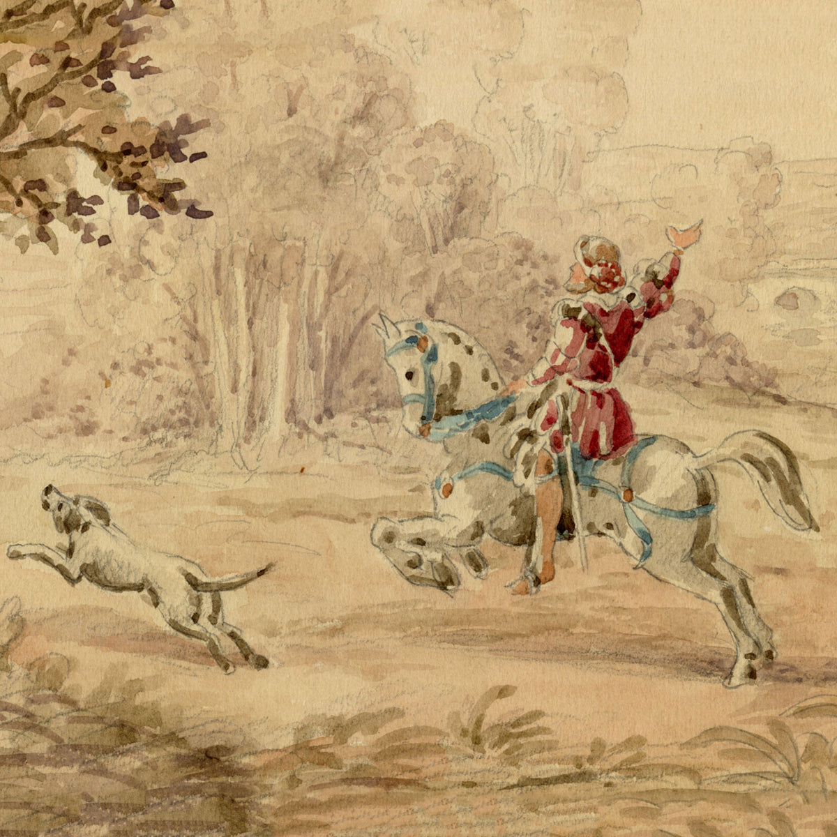 French 19th-century Frieze Designs: Stag Hunting Scenes