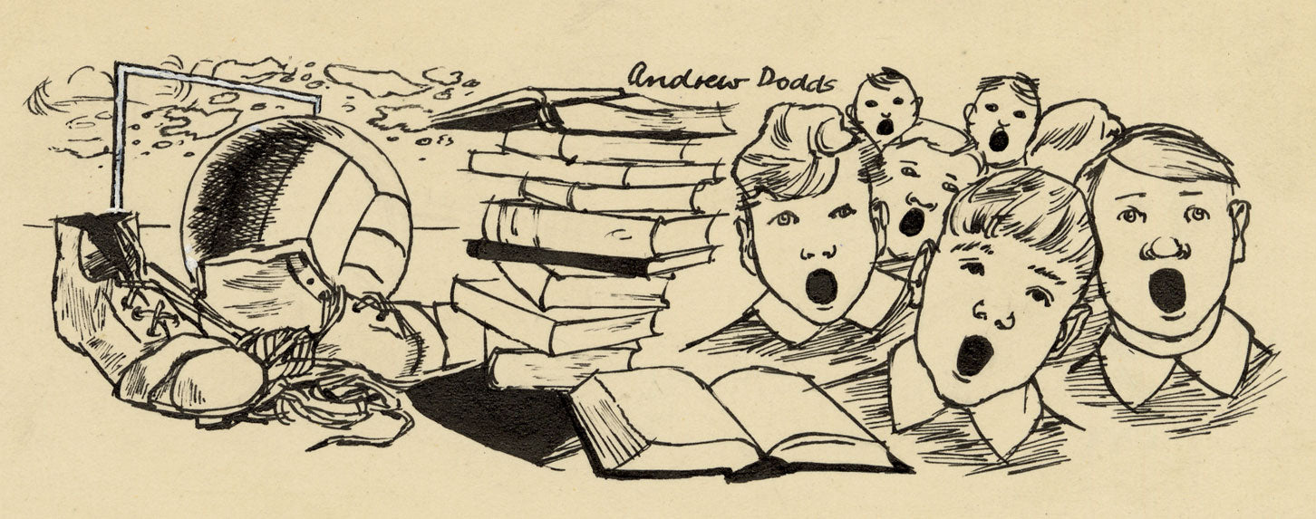 Andrew Dodds, Football, East Anglian Magazine – Original 1951 pen & ink drawing