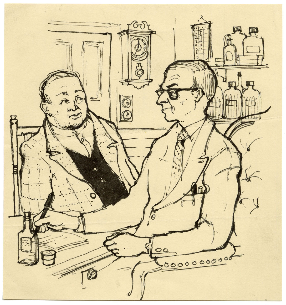 Jean Creswell, Doctor, East Anglian Magazine – Original 1957 pen & ink drawing