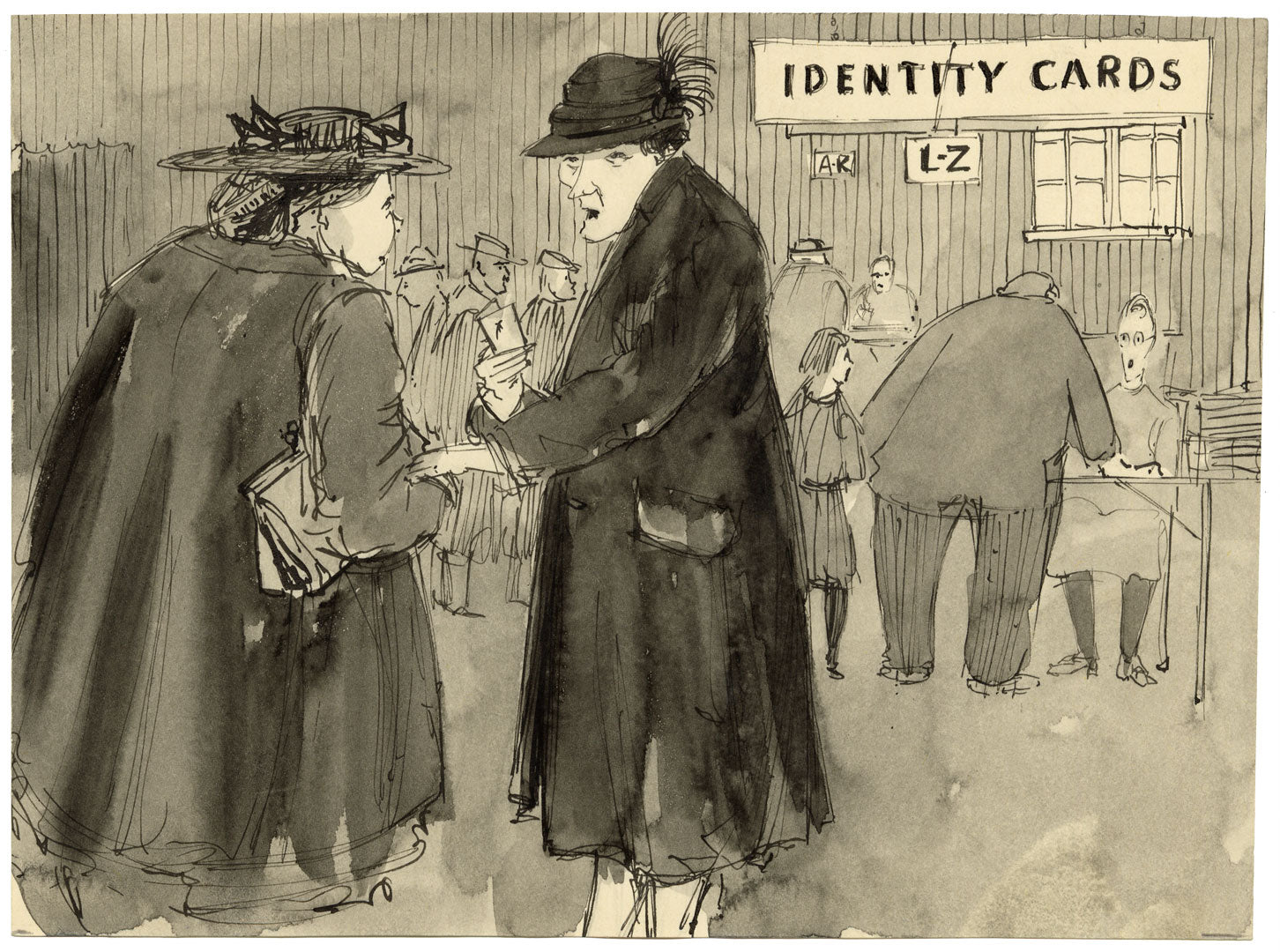 R.J. Rice, Cartoon, East Anglian Magazine – Original 1957 pen & ink drawing