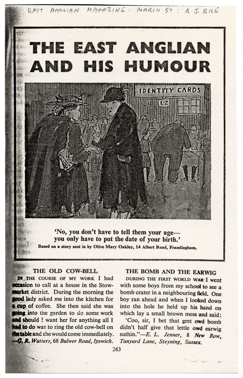 R.J. Rice, Cartoon, East Anglian Magazine – Original 1957 pen & ink drawing