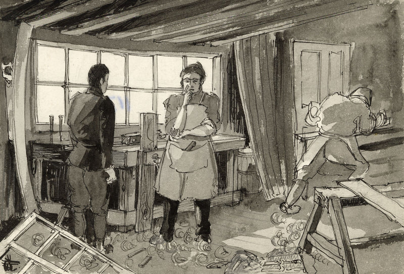 R.J. Rice, Carpenter, East Anglian Magazine – Original 1953 pen & ink drawing