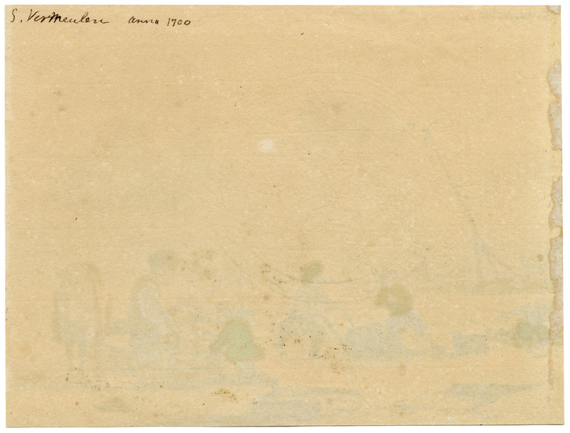 Winter Skating Scene after Vermeulen Anno 1700 – watercolour painting