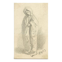 Donna in tunica – Disegno originale a grafite del 1863
