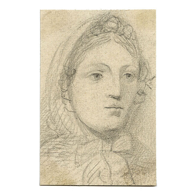 Marmaduke A. Langdale, Donna con berretto – disegno a grafite del XIX secolo