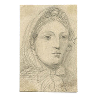 Marmaduke A. Langdale, Donna con berretto – disegno a grafite del XIX secolo