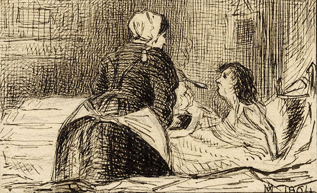 Marmaduke A. Langdale, Convalescenza – disegno a penna e inchiostro del 1864