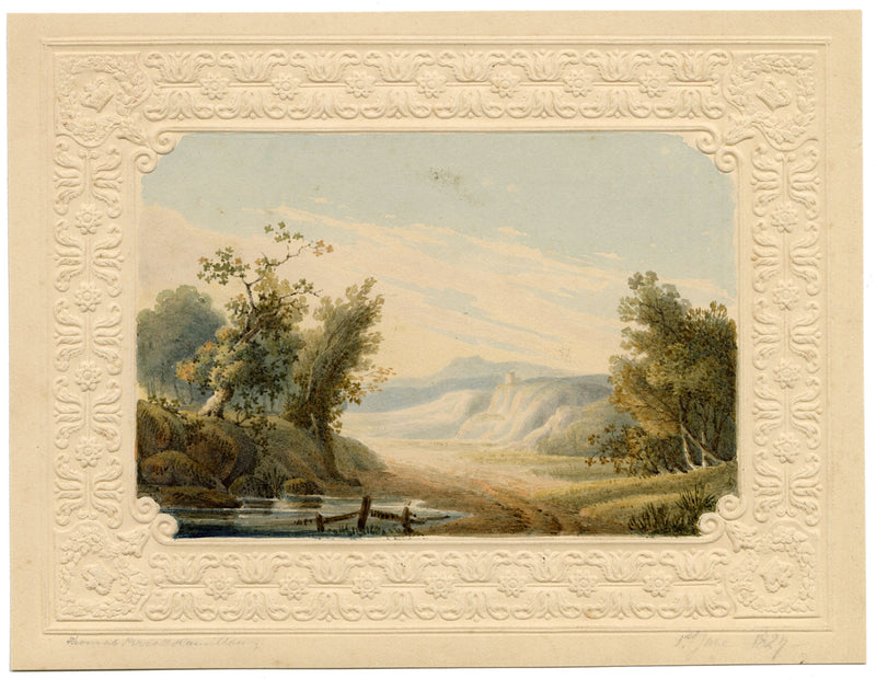 Thomas Perrott Hamilton, Paesaggio pittoresco – acquerello del 1827