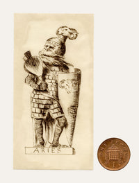 Pickford Robert Waller, Knight Aries Zodiac – Original 19th-century pen & ink drawing