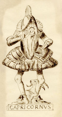 Pickford Robert Waller, Knight Capricornus Zodiac – Original 19th-century ink drawing