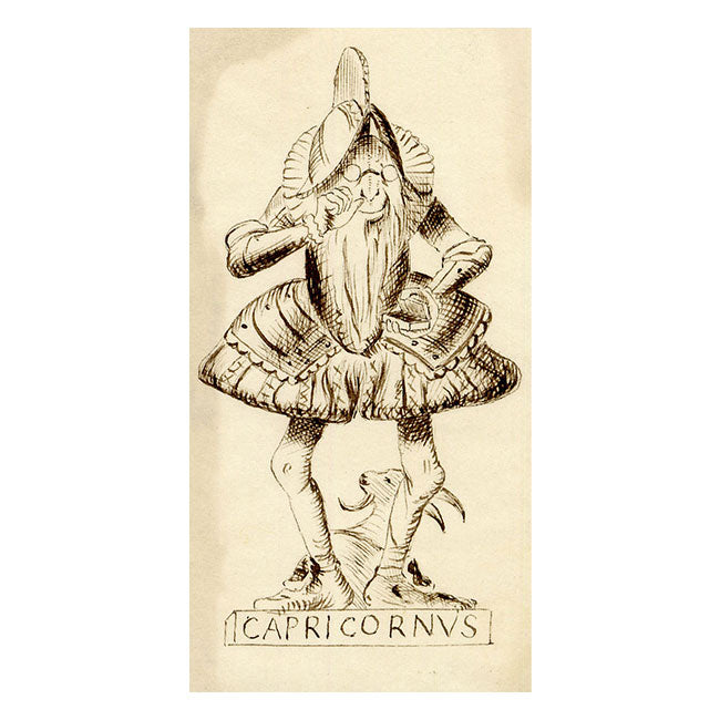 Pickford Robert Waller, Knight Capricornus Zodiac – Original 19th-century ink drawing