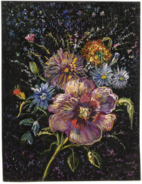 Gustave Bourgogne, Rose e margherite – Dipinto originale a guazzo della metà del XX secolo