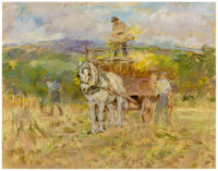 Alice Des Clayes ARCA Fienagioni con cavallo – Disegno originale a pastello del XX secolo