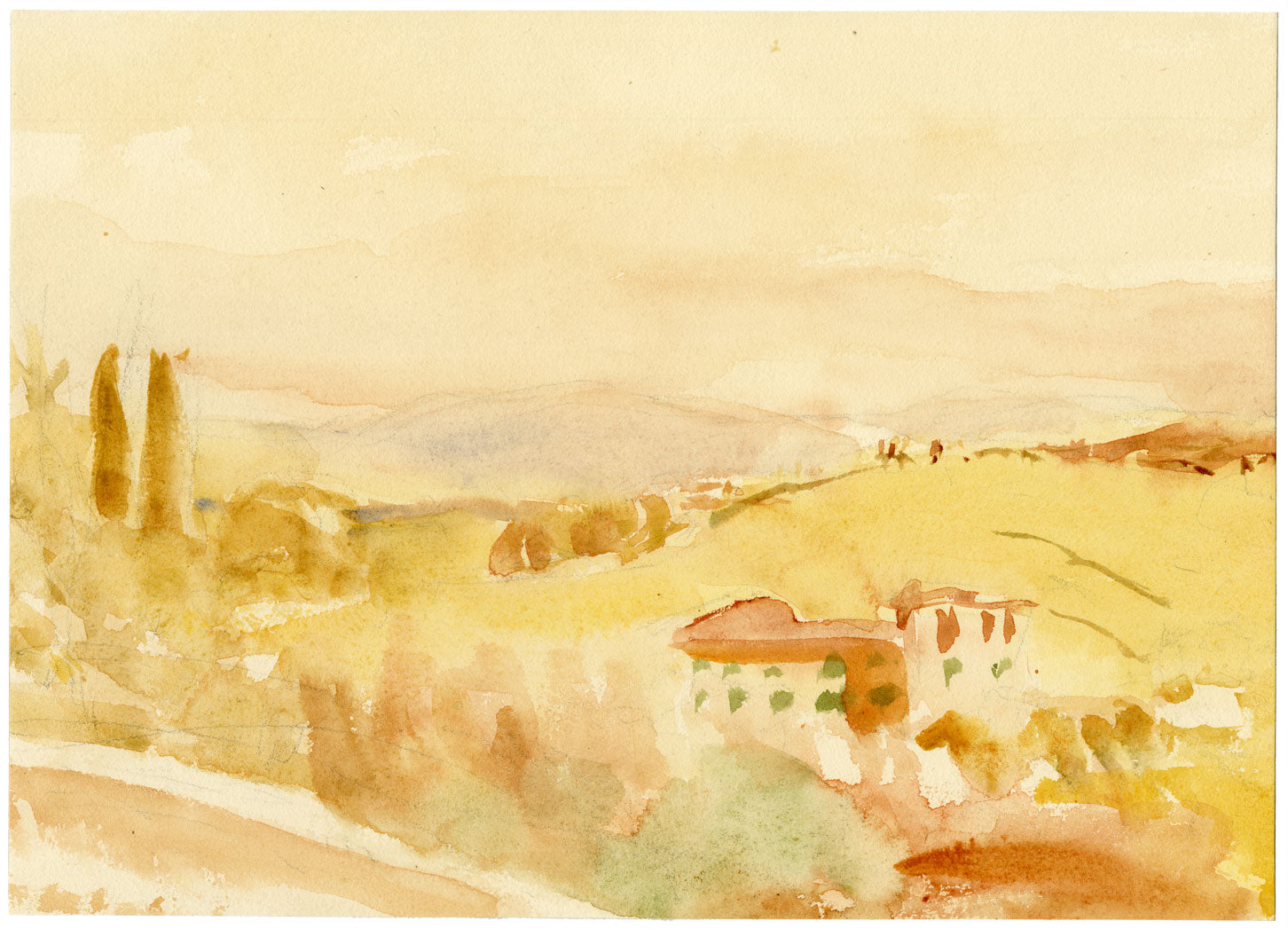Vernon Wethered NEAC, San Miniato, Florence – Early 20th-century watercolour