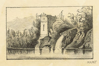 MAMF, miniatura di una casa sul lago – disegno originale a grafite dei primi anni del XIX secolo