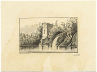 MAMF, miniatura di una casa sul lago – disegno originale a grafite dei primi anni del XIX secolo