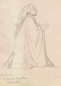 Donatore inginocchiato, Santissima Trinità di Masaccio – Disegno originale a grafite del XIX secolo