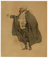 Joseph Clayton Clarke, Charles Dickens Drawing, Pickwick Papers Sgt Buzfuz 1910