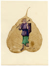 Antique 19th-century Chinese Peepal Leaf Painting – An Itinerant Merchant