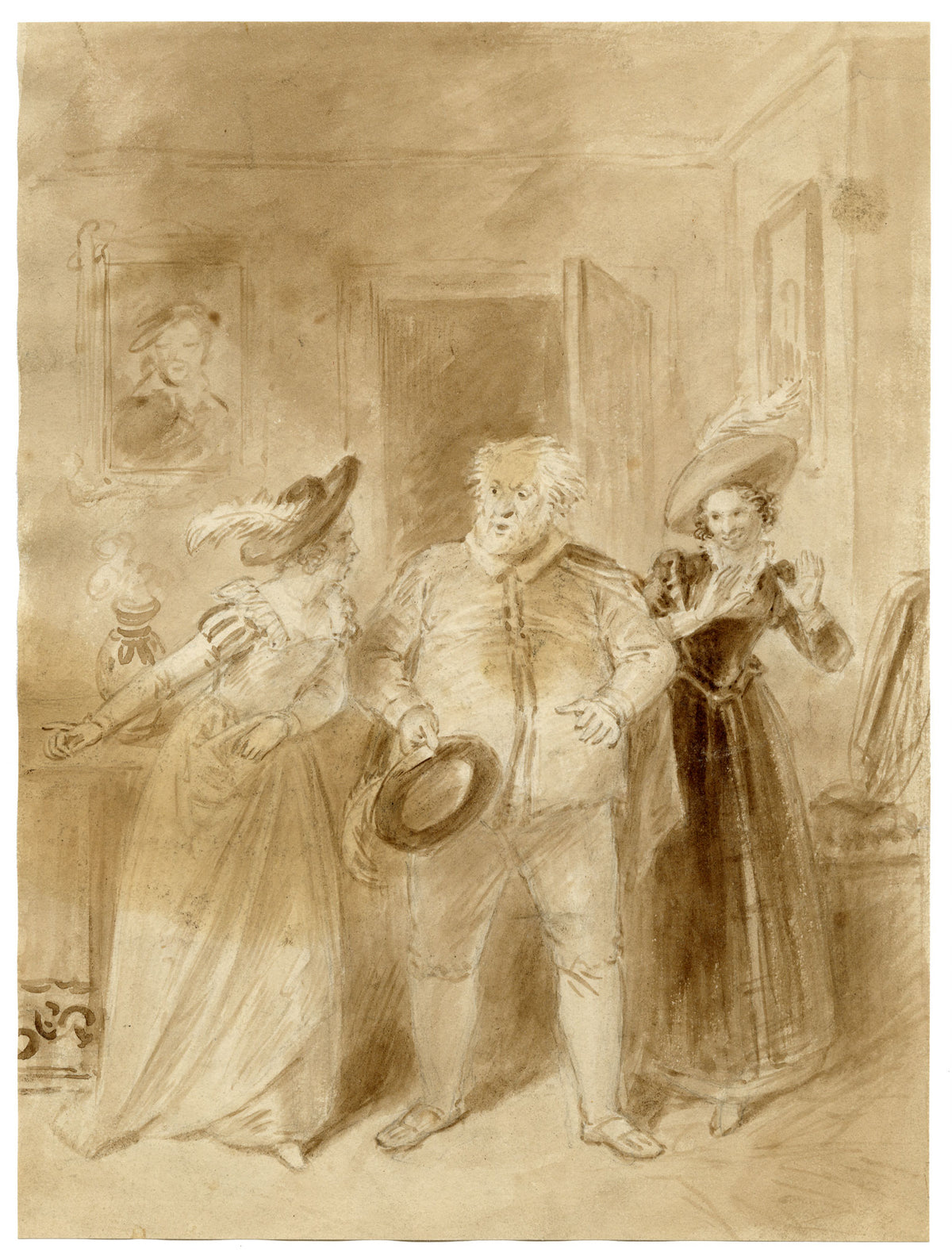 John Masey Wright OWS, Shakespeare's Merry Wives of Windsor – C19th watercolour