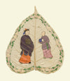 Antique 19th-century Chinese Peepal Leaf Painting – Qing Dynasty Minister