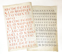 Ellen M. Murray Thomson, Original 1910s Arts & Crafts Calligraphy Alphabets Pair