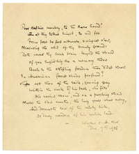 Walter Charles Alan Ker, poema manuscrito original inédito de 1906 del sobrino de Tennyson