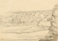Pont du Gard, France – Original early 19th-century pen & ink drawing