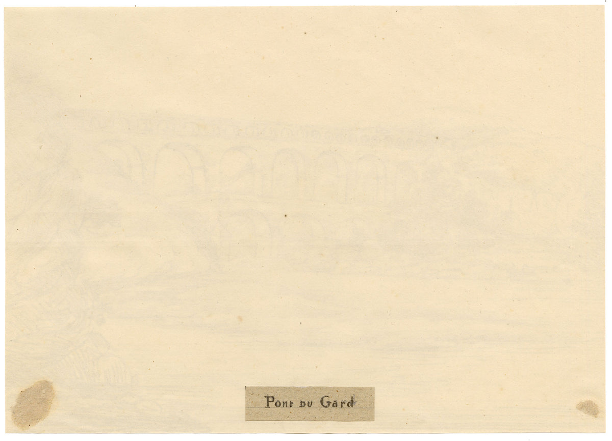 Pont du Gard, France – Original early 19th-century pen & ink drawing