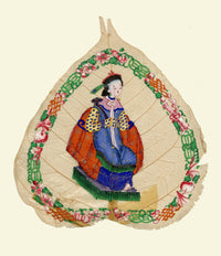 Antica pittura cinese su foglia di peepal del XIX secolo – Imperatrice della dinastia Qing