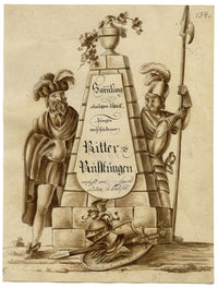 Leopold Billek, Monument, Knights & Armour – c.1820 watercolour painting