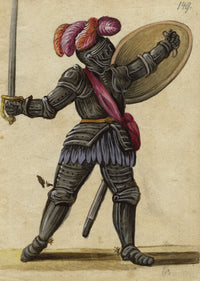 Leopold Billek, Medieval Knight in Armour – c.1820 gouache painting