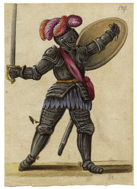 Leopold Billek, Medieval Knight in Armour – c.1820 gouache painting