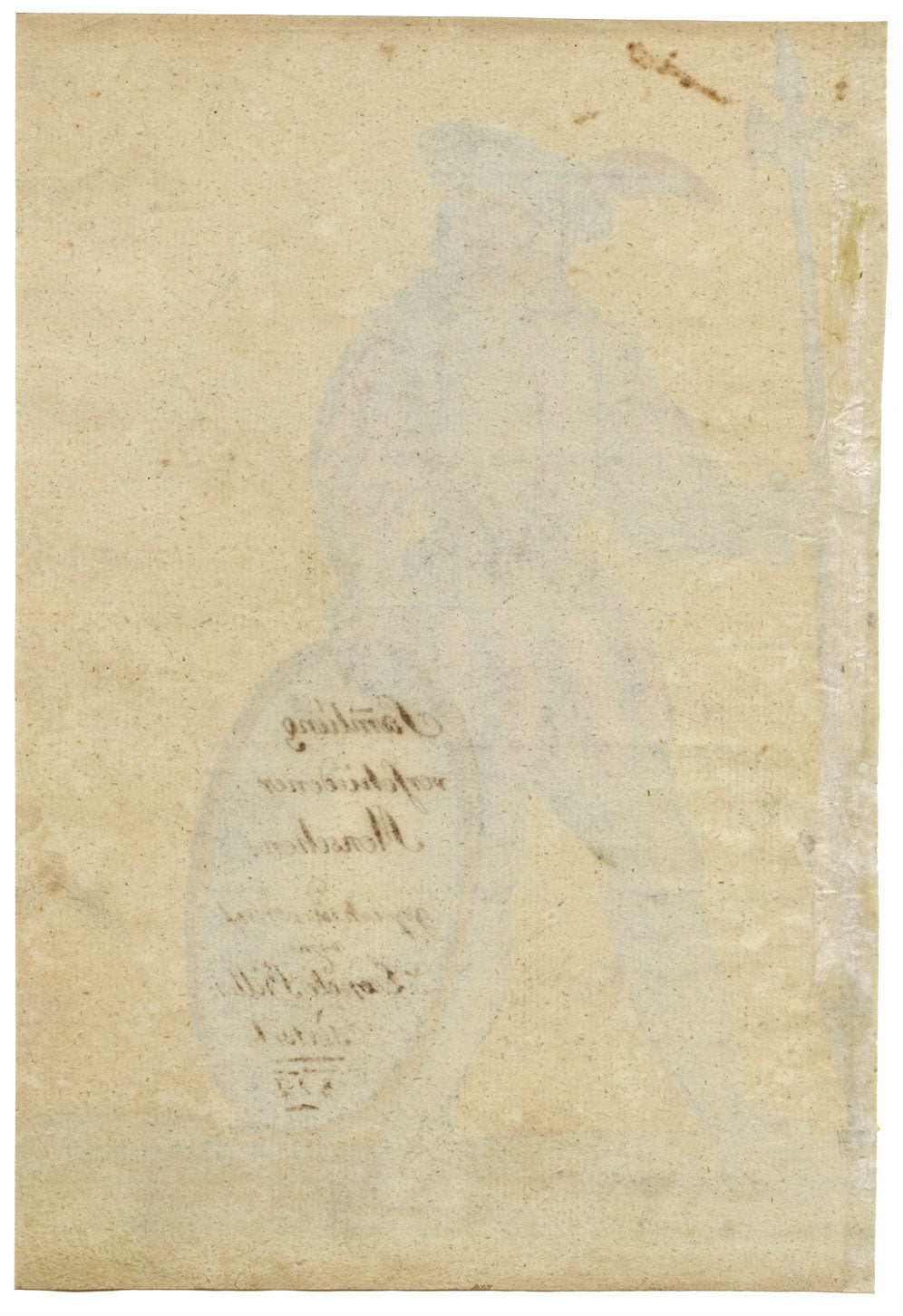 Leopold Billek, Renaissance Guard with Halberd & Shield – c.1820 gouache painting