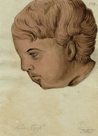 Leopold Billek, Child's Head Study – c.1820 watercolour painting