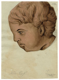 Leopold Billek, Child's Head Study – c.1820 watercolour painting