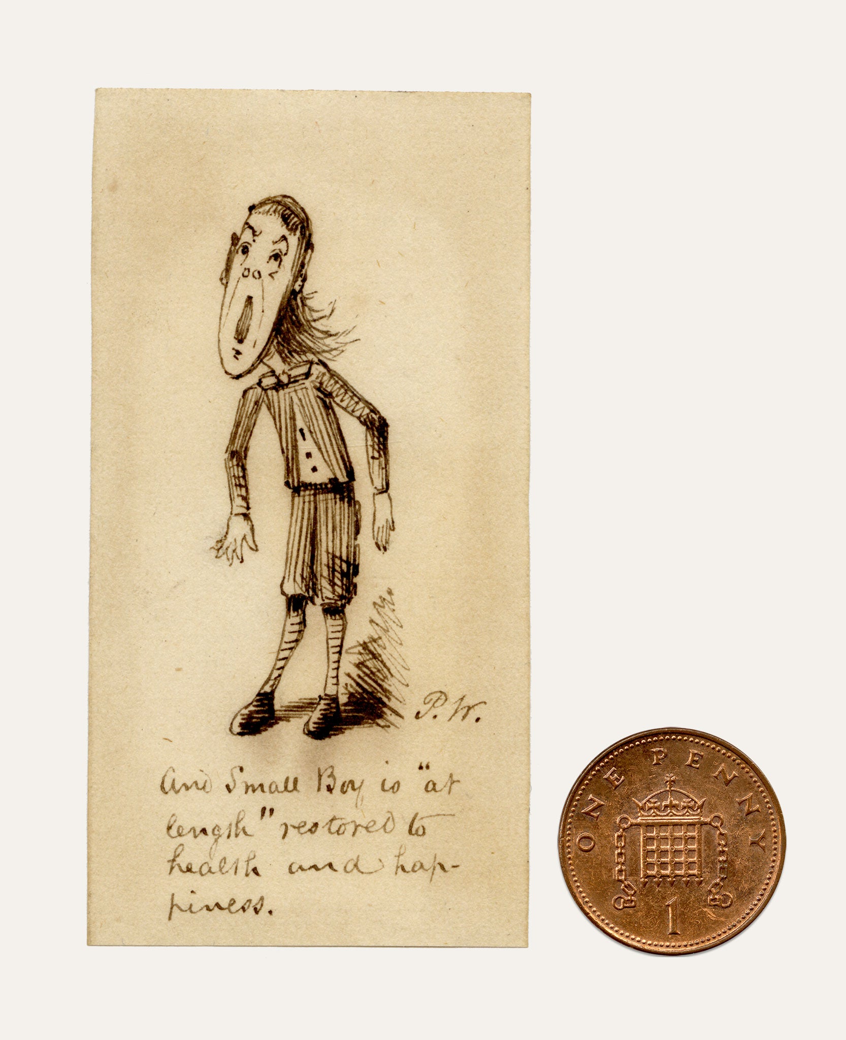 Pickford Robert Waller, Small Boy Cartoon – Original c.1860s pen & ink drawing