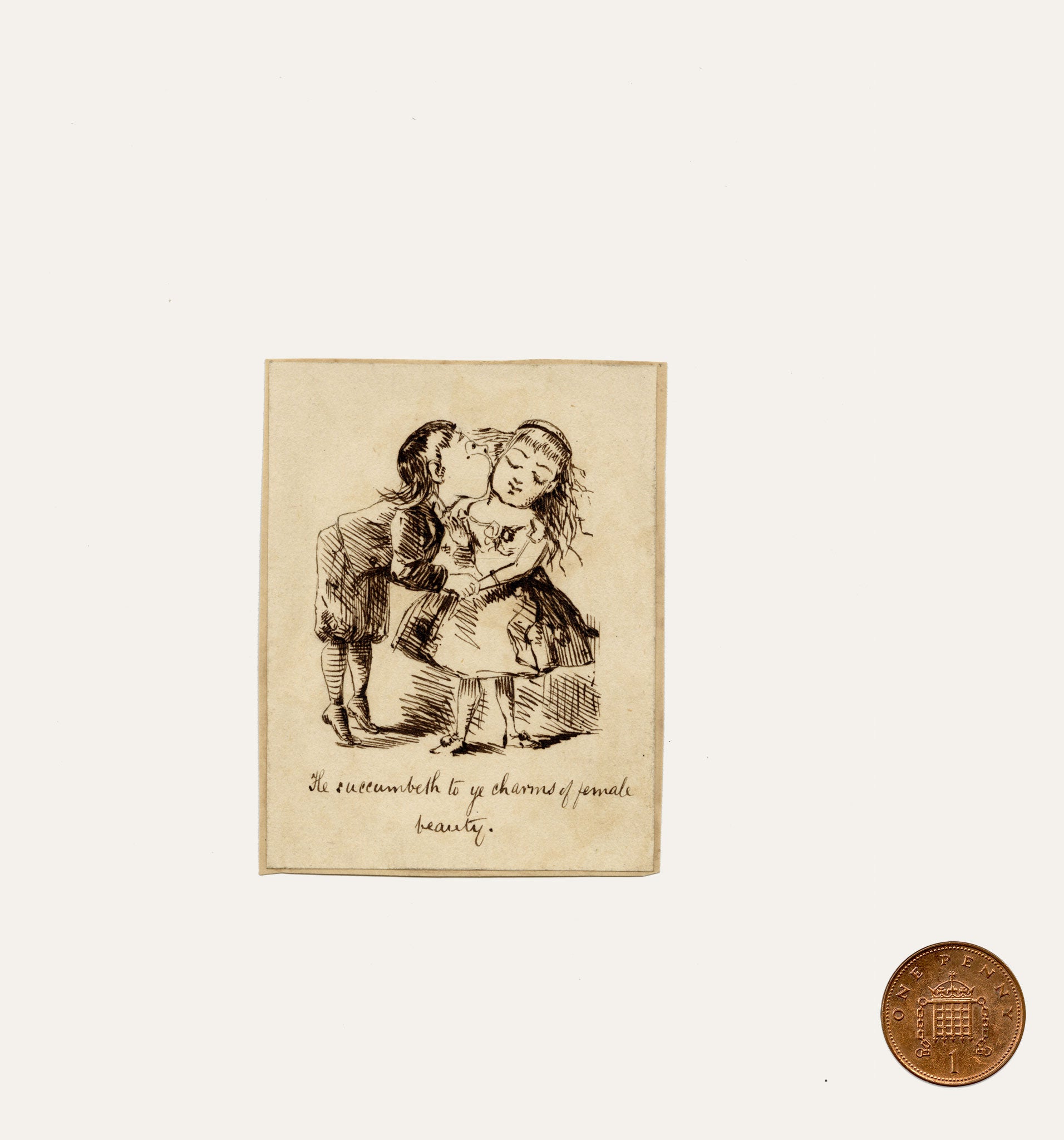 Pickford Robert Waller, Cartoon 'Charms of Female Beauty' – c.1860s ink drawing