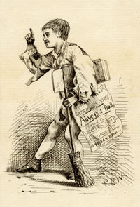 Pickford Robert Waller, Victorian Newsboy – Original c.1860s pen & ink drawing