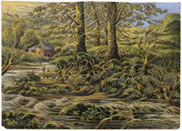 J.W. Bradley, River Severn, Malvern Hills, Worcestershire – Early 19th-century gouache painting