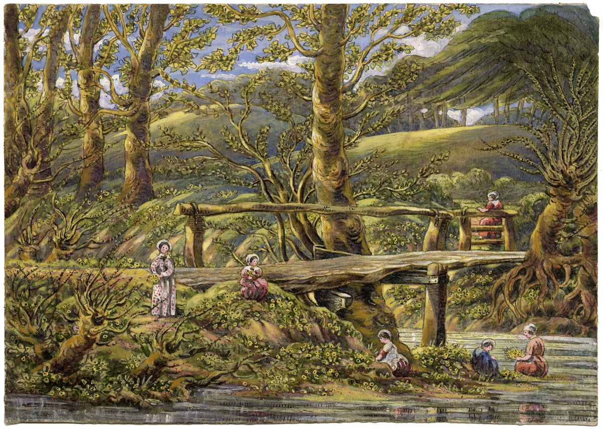 J.W. Bradley, River Teme, The Way to the Meadows over Primrose Brook – Early 19th-century gouache painting