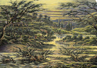 J.W. Bradley, River Severn near Worcester – Early 19th-century gouache painting