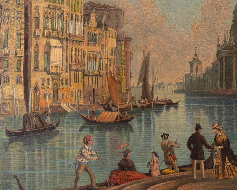 View of Santa Maria della Salute on the Grand Canal, Venice –c.1900 oil painting