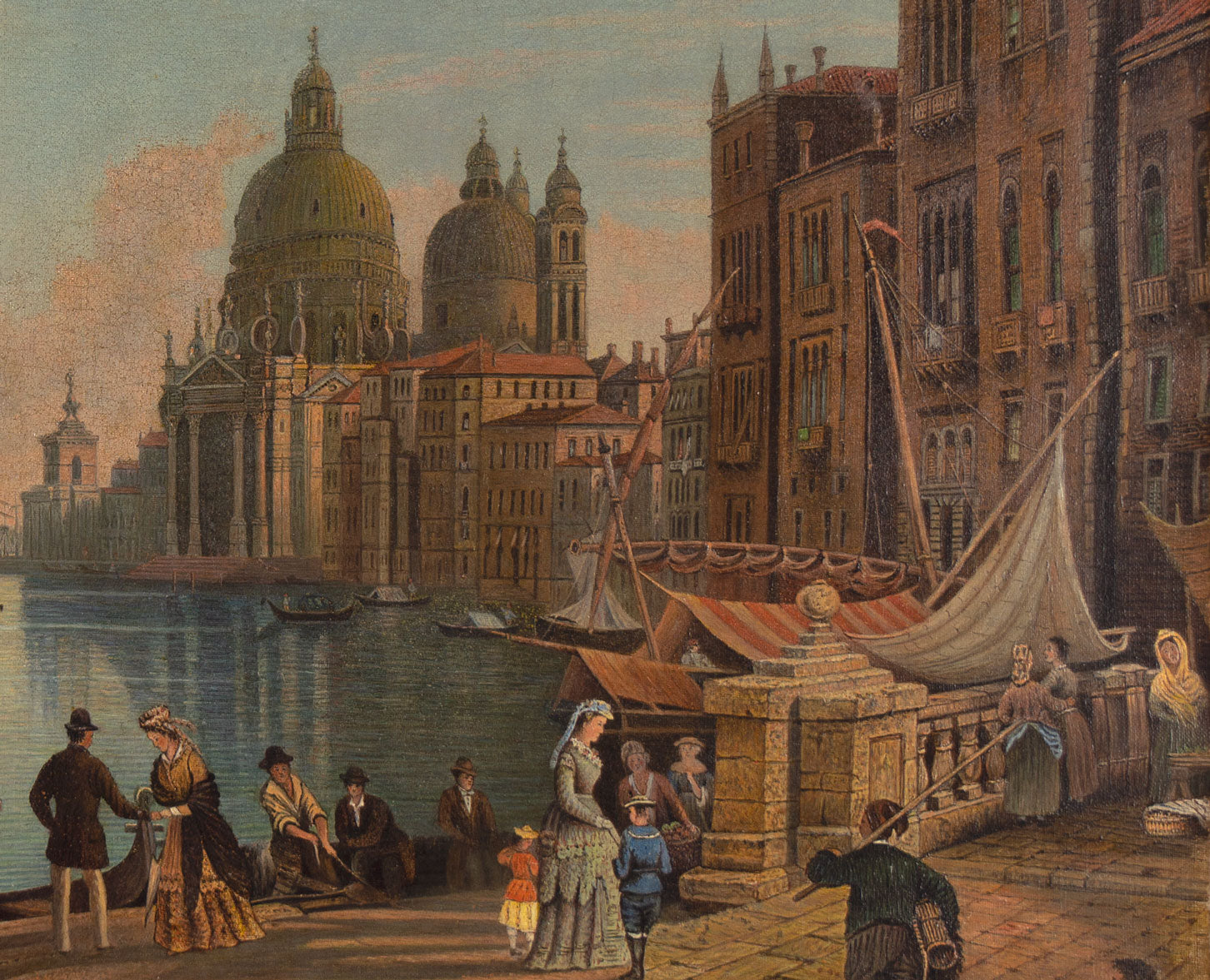 View of Santa Maria della Salute on the Grand Canal, Venice –c.1900 oil painting