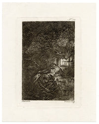 Francesco Novelli after Rembrandt, The Rest on the Flight into Egypt – 1860 etching print