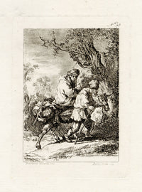 Francesco Novelli after Rembrandt, The Flight into Egypt – 1860 etching print